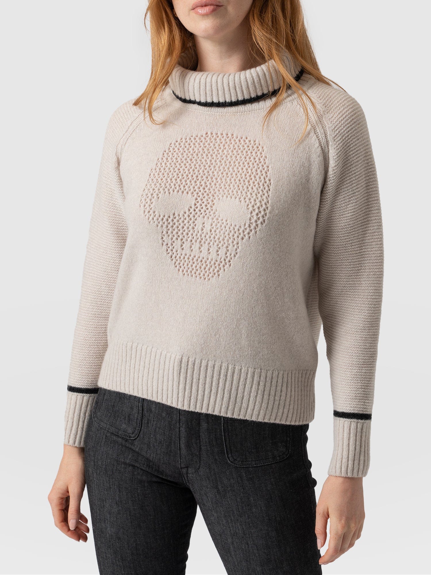 Blake Cashmere Skull Sweater Cream - Women's Sweaters | Saint + Sofia® USA