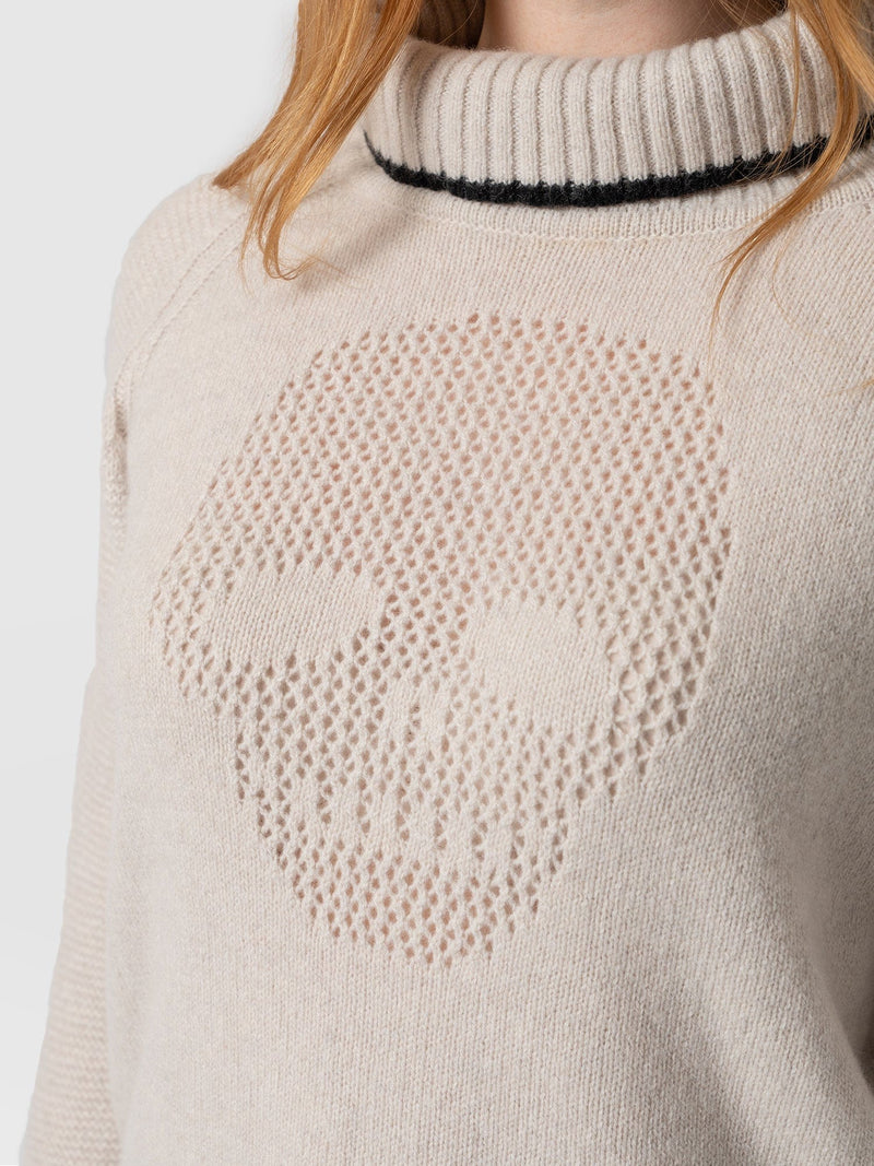 Blake Cashmere Skull Sweater Cream - Women's Sweaters | Saint + Sofia® USA