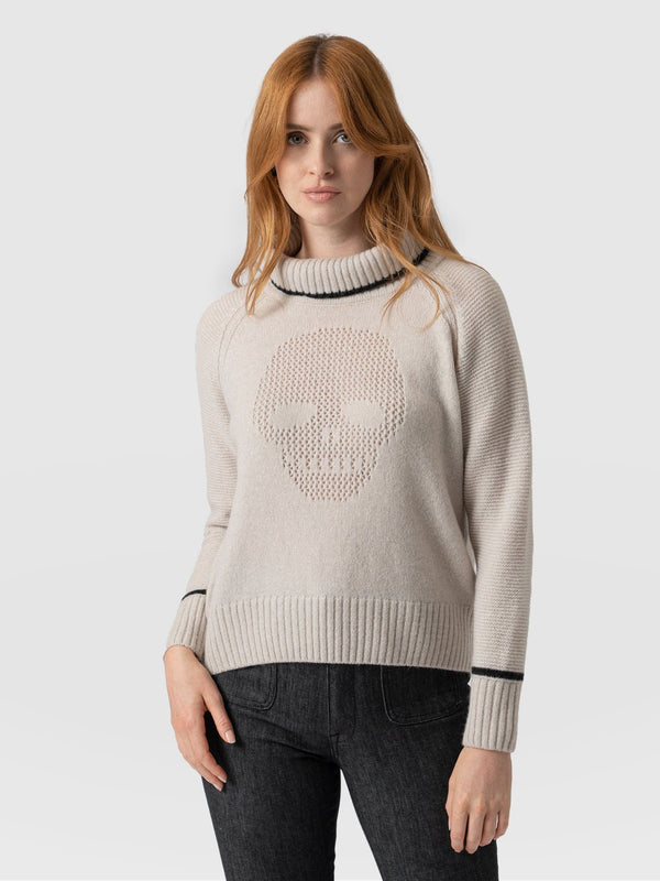 Blake Cashmere Skull Sweater Cream - Women's Sweaters | Saint + Sofia® USA