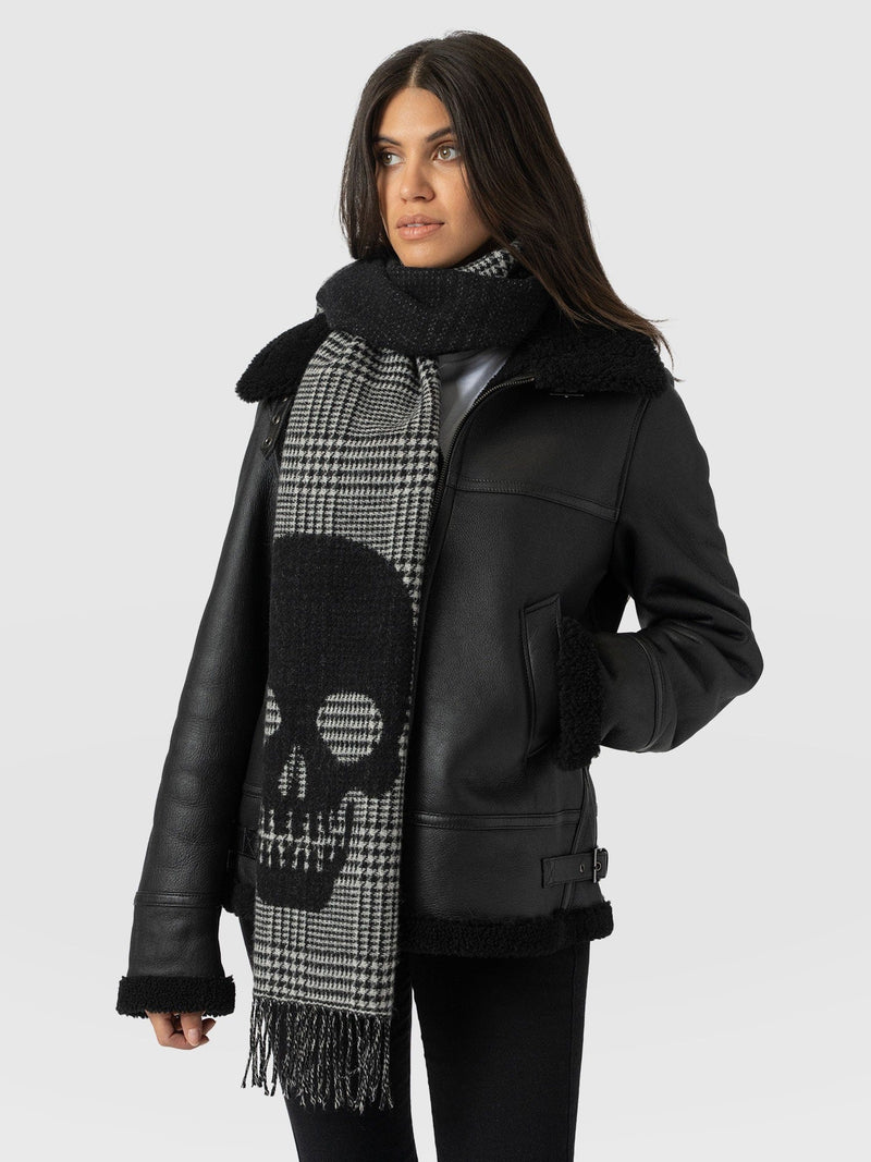 Blake Skull Scarf Black - Women's Scarves | Saint + Sofia® USA
