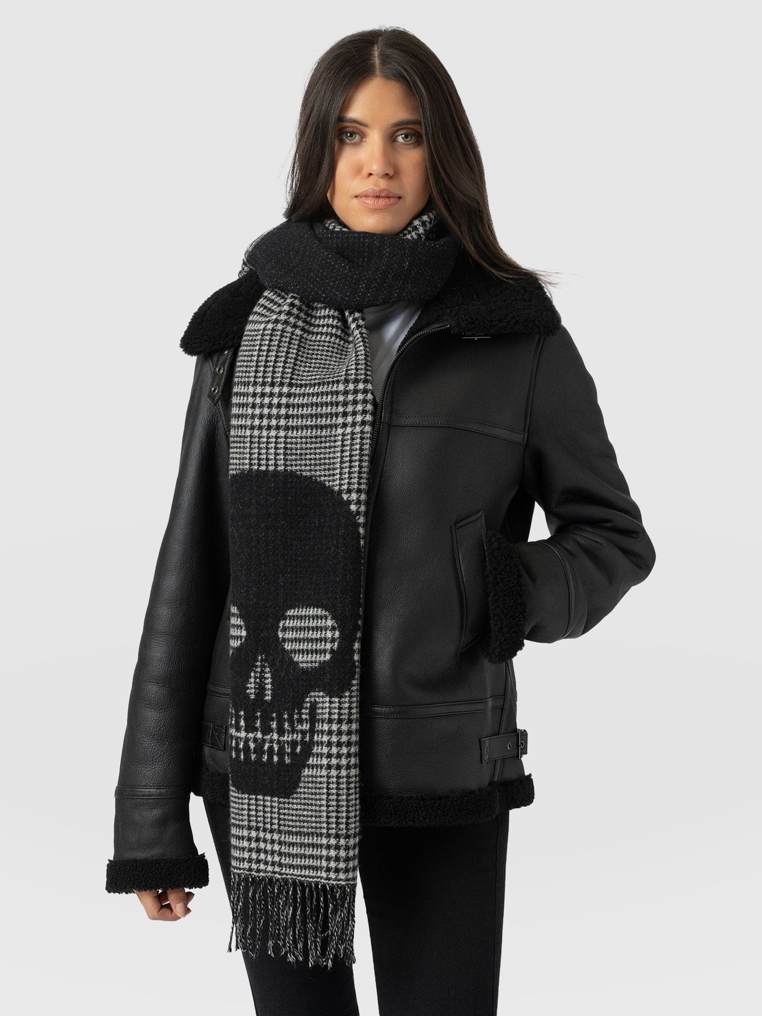 Blake Skull Scarf Black - Women's Scarves | Saint + Sofia® USA