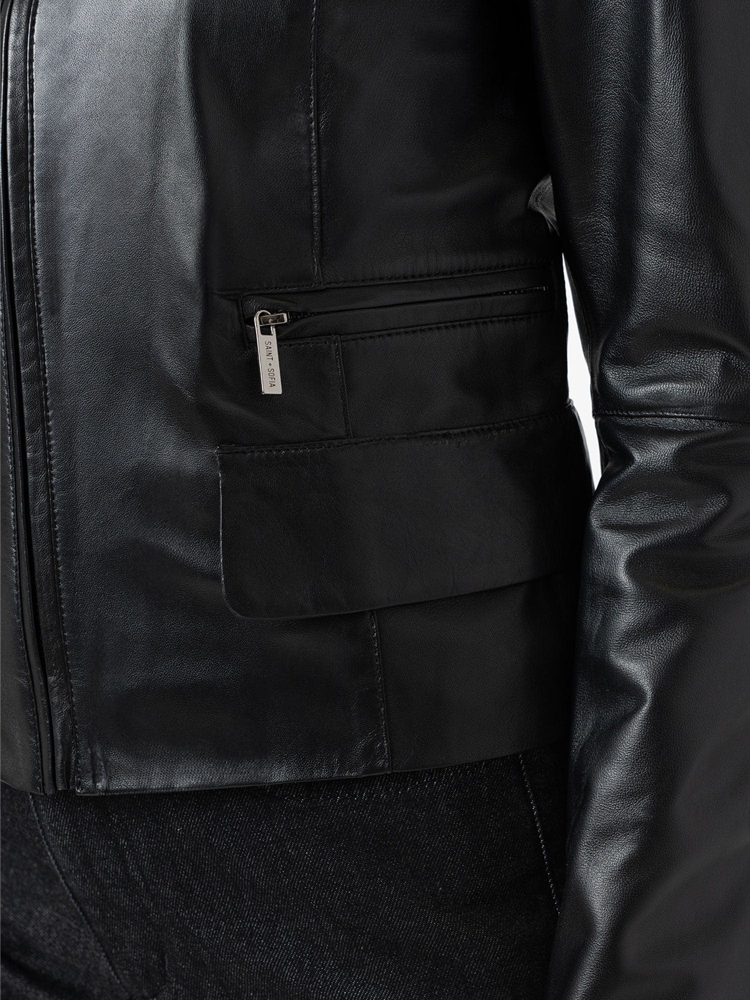 Blane Leather Jacket Black - Women's Leather Jackets | Saint + Sofia® USA