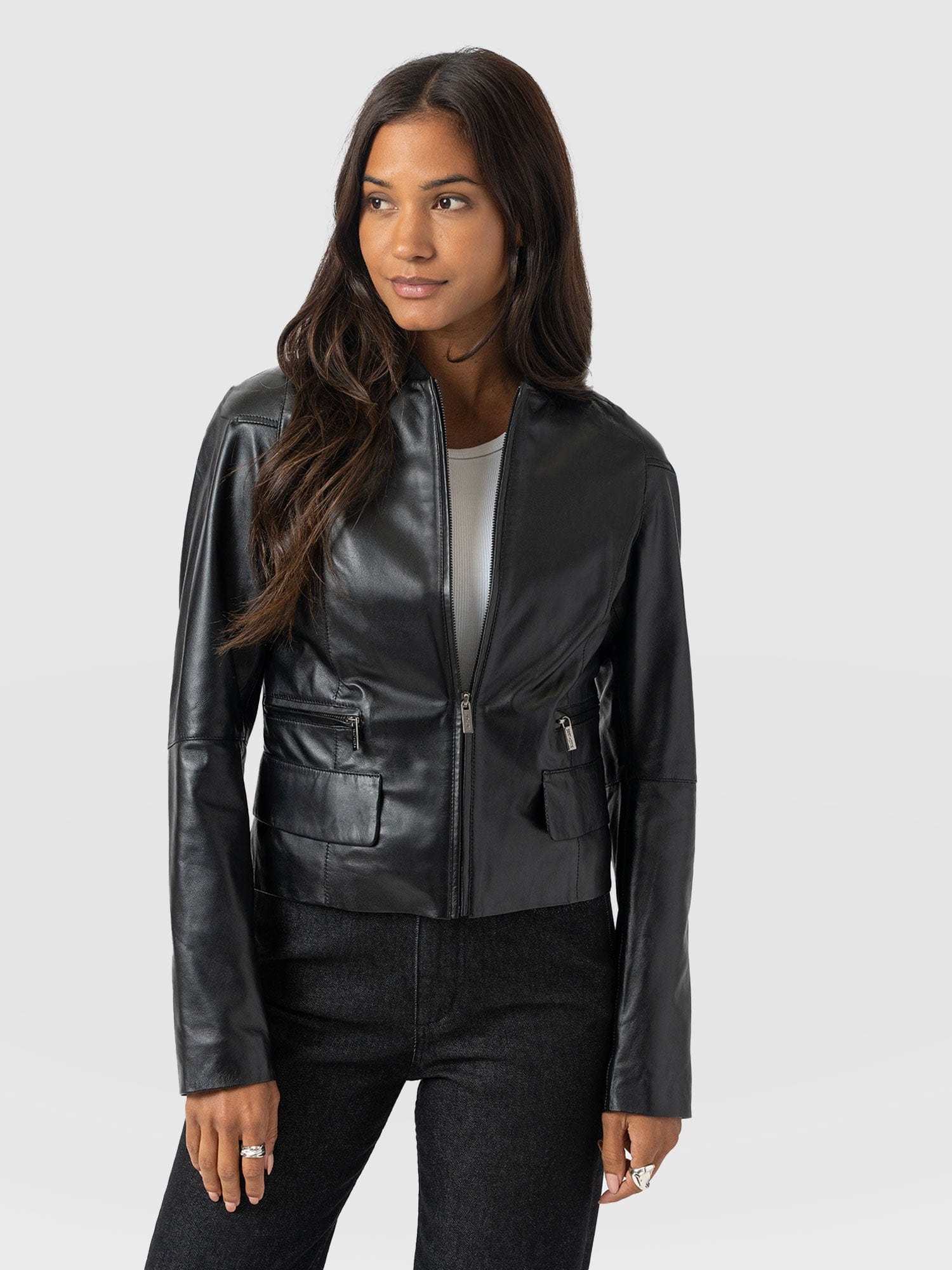 Blane Leather Jacket Black - Women's Leather Jackets | Saint + Sofia® USA