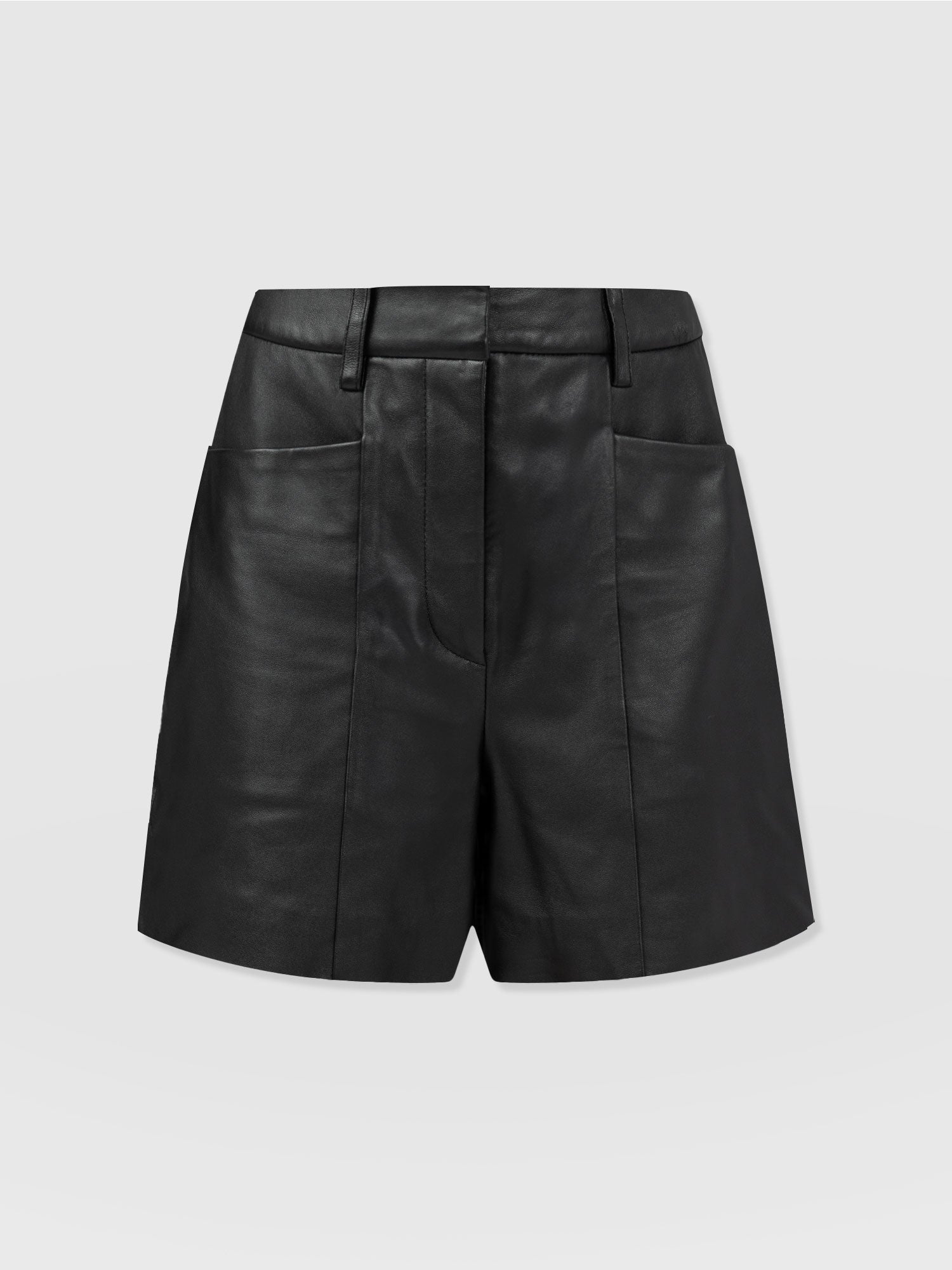 Bonham Leather Short Black - Women's Shorts | Saint + Sofia® US