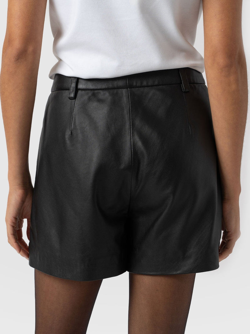 Bonham Leather Short Black - Women's Shorts | Saint + Sofia® US