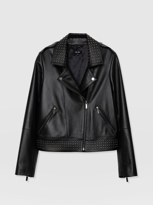 Blane Leather Jacket Black - Women's Leather Jackets