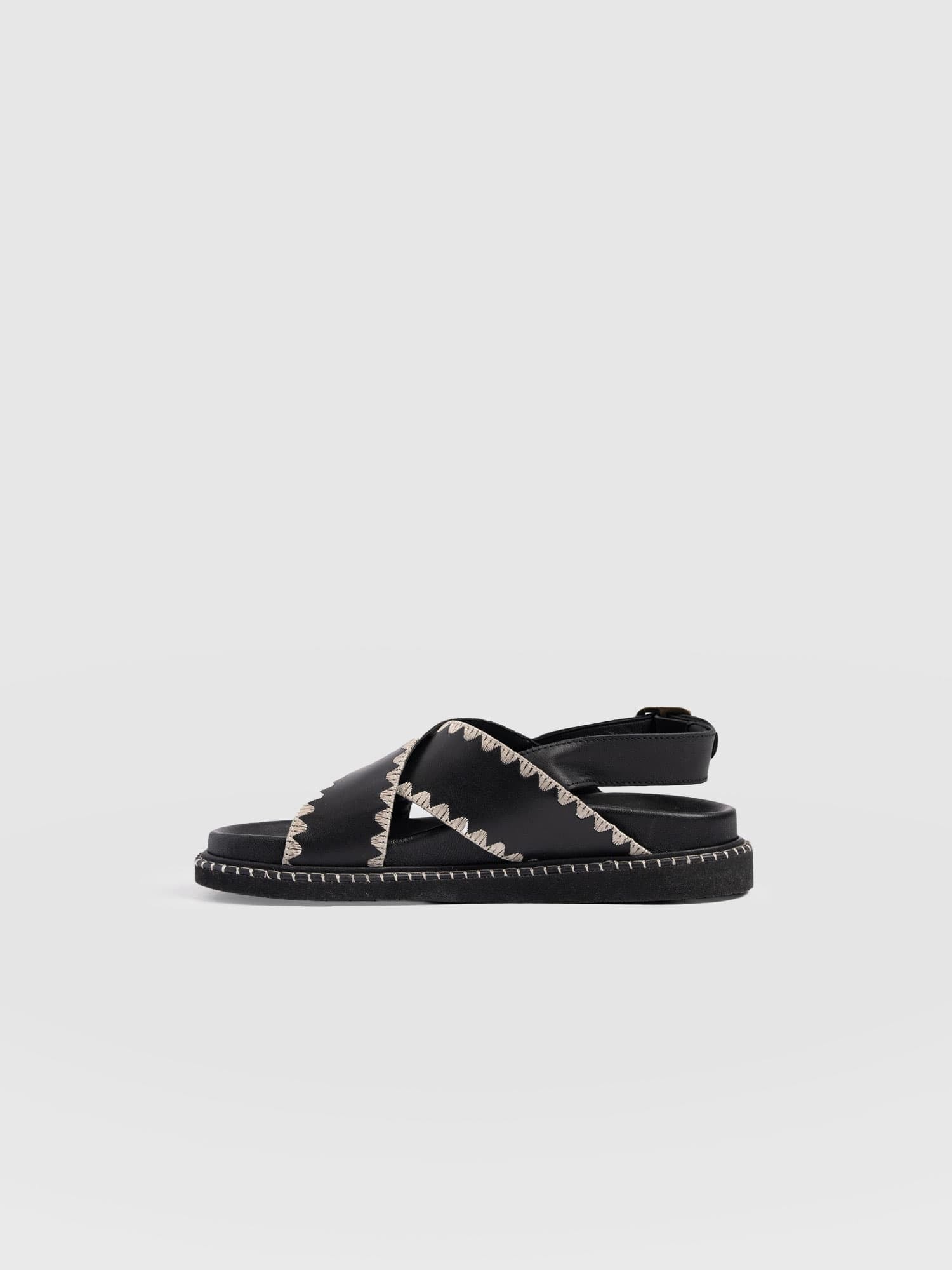 Bonnie Cross Over Sandals - Black - Women's Shoes | Saint + Sofia® USA