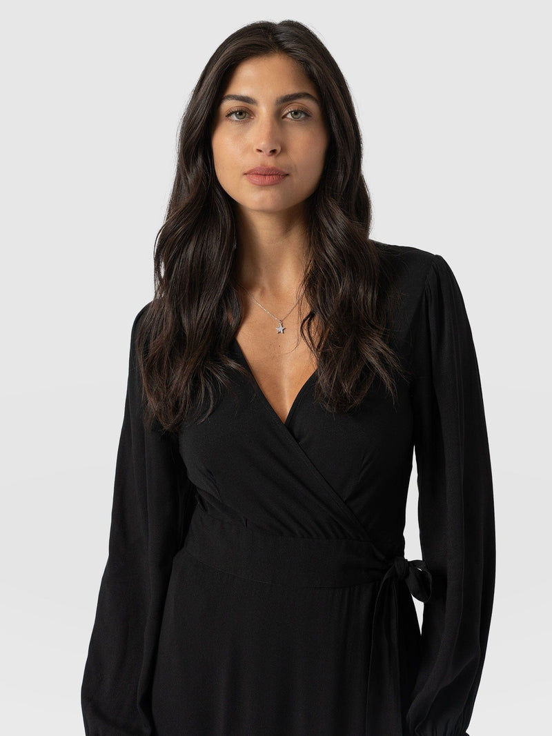 Bonnie Wrap Dress Black - Women's Dresses | Saint + Sofia® USA