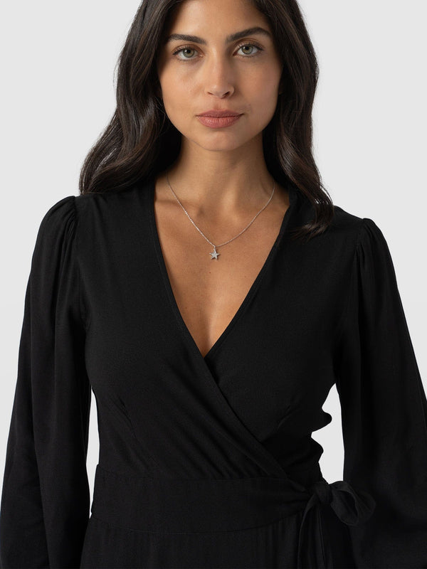 Bonnie Wrap Dress Black - Women's Dresses | Saint + Sofia® USA