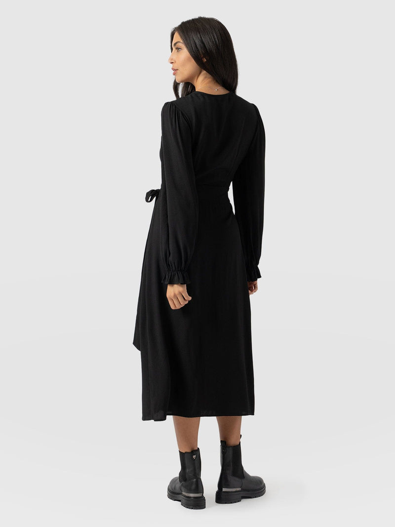 Bonnie Wrap Dress Black - Women's Dresses | Saint + Sofia® USA