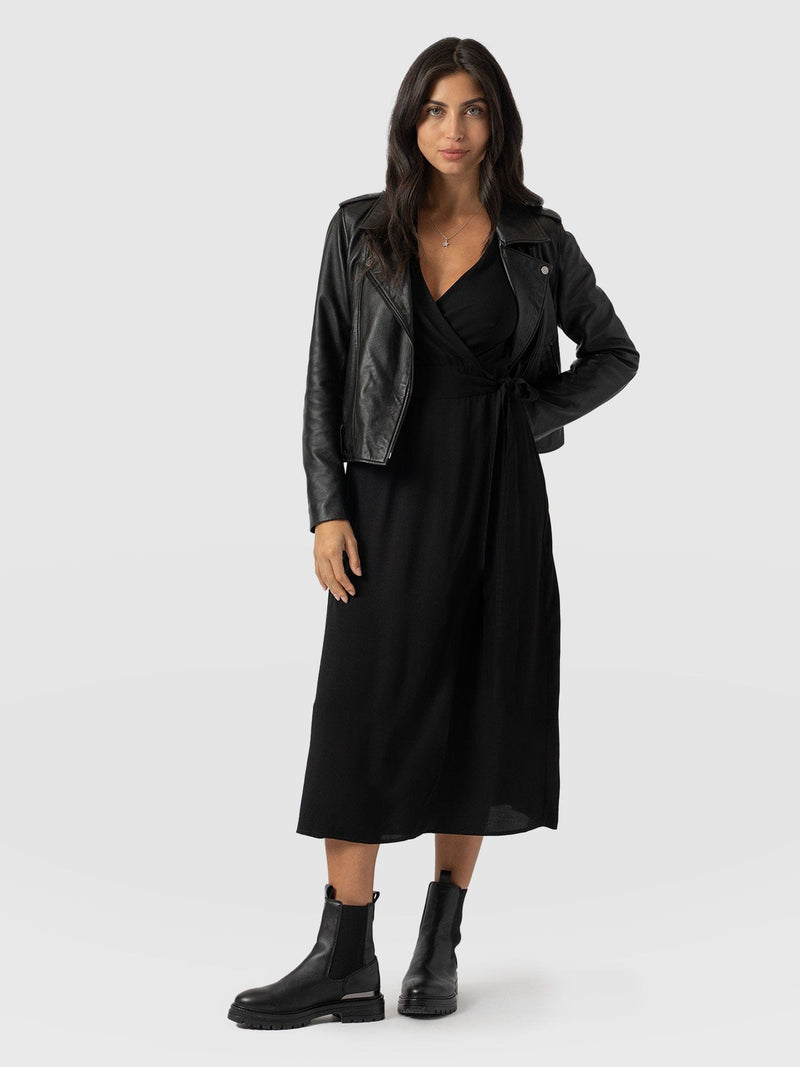 Bonnie Wrap Dress Black - Women's Dresses | Saint + Sofia® USA