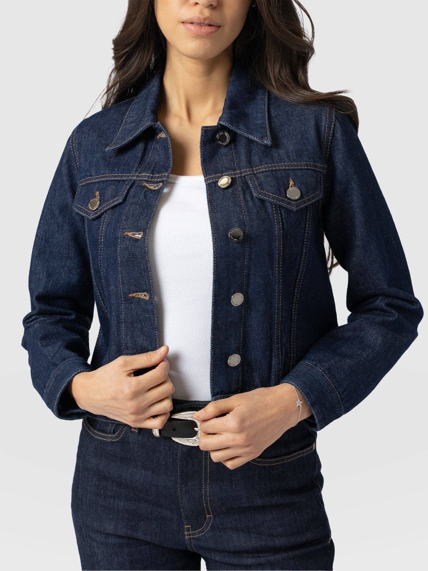 Bowie Denim Jacket - Indigo Blue - Women's Jackets | Saint + Sofia® USA