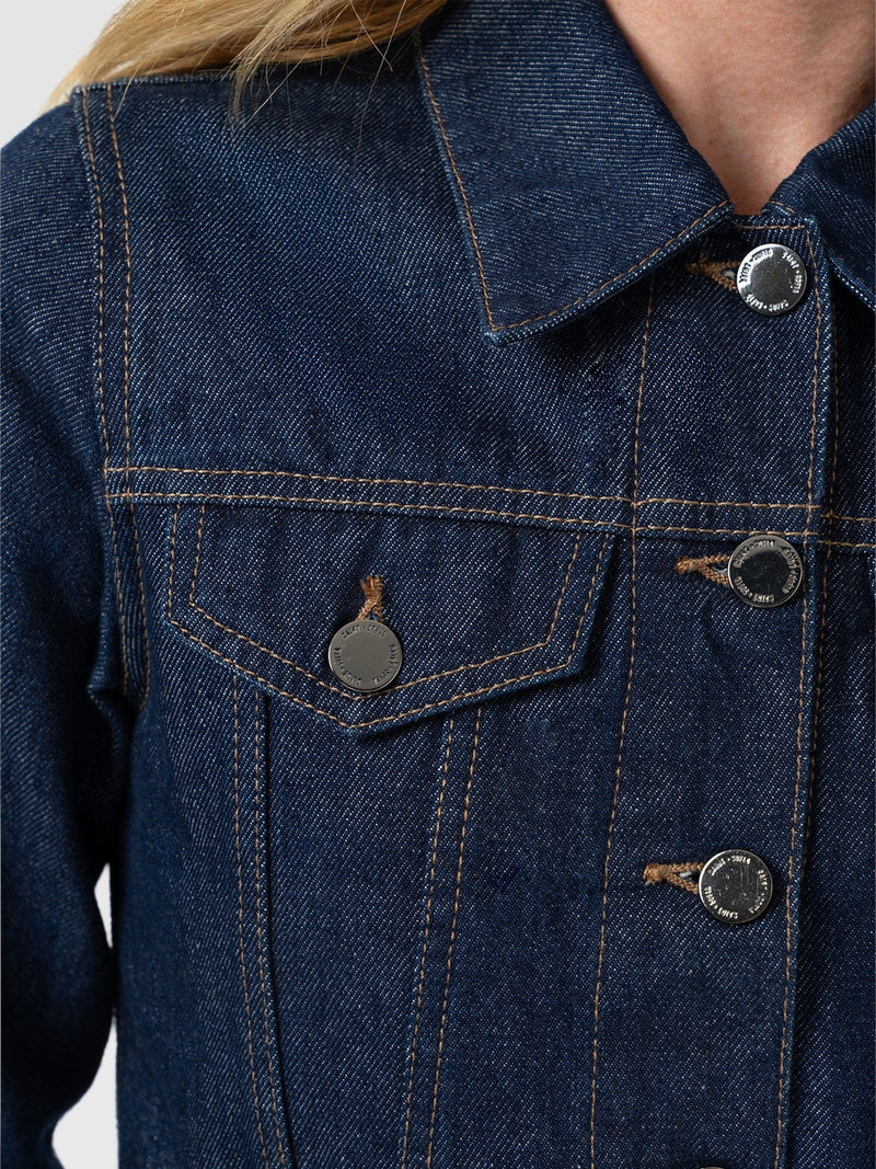 Bowie Denim Jacket - Indigo Blue - Women's Jackets | Saint + Sofia® USA