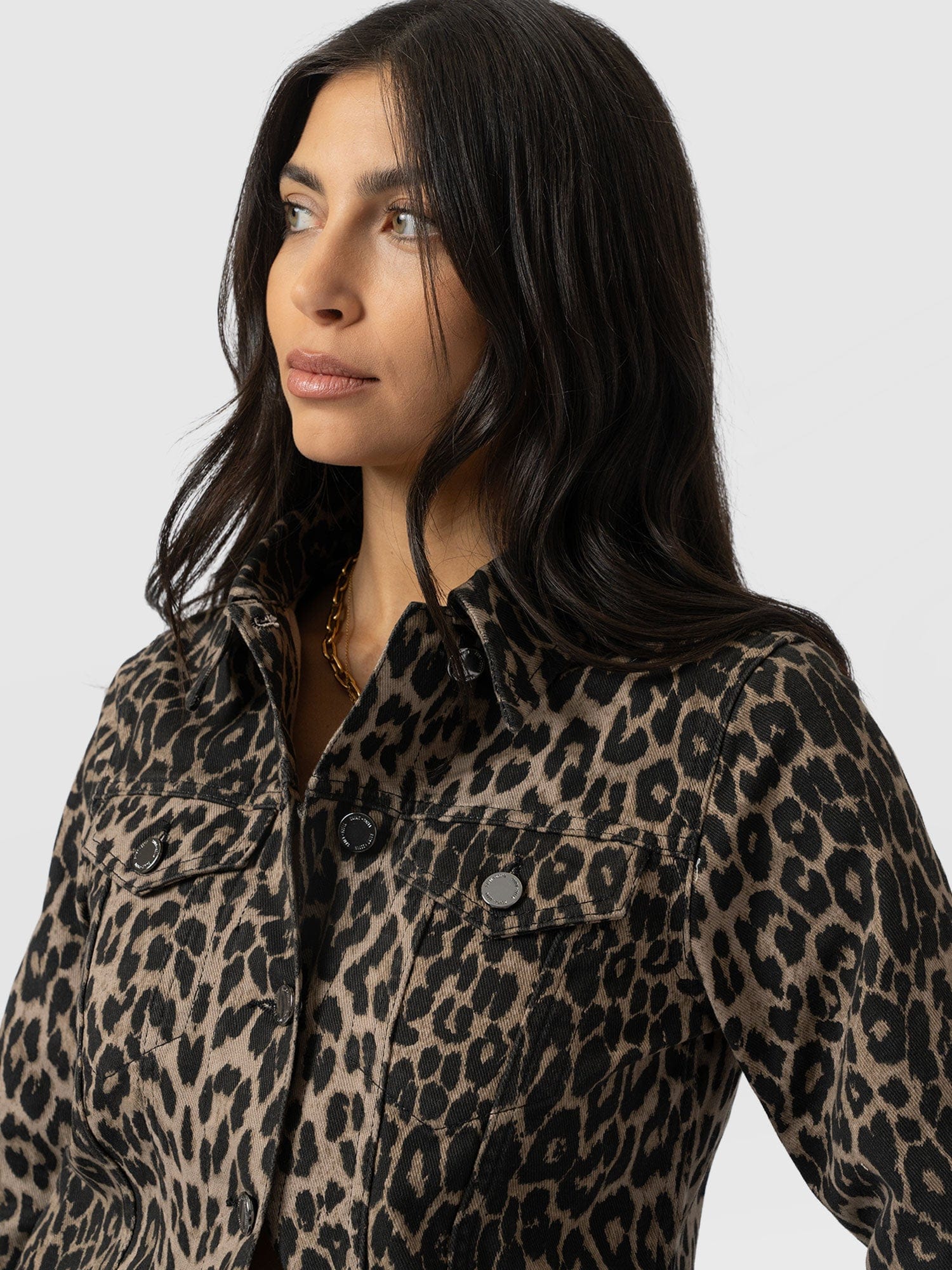 Bowie Denim Jacket - Leopard - Women's Jackets | Saint + Sofia® USA
