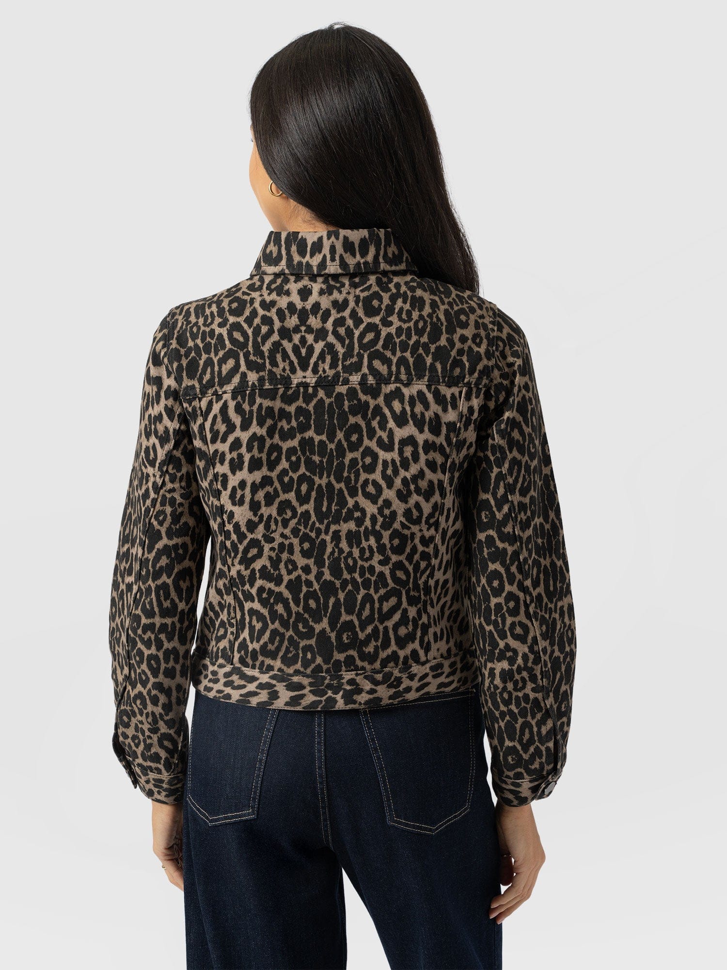 Bowie Denim Jacket - Leopard - Women's Jackets | Saint + Sofia® USA