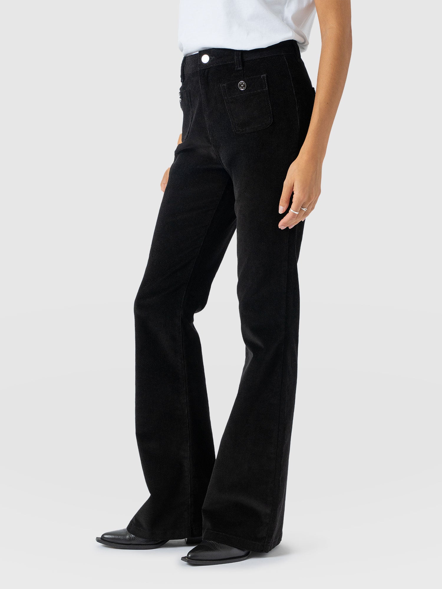 Bowie Flared Pant - Black Cord - Women's Pants | Saint + Sofia® USA