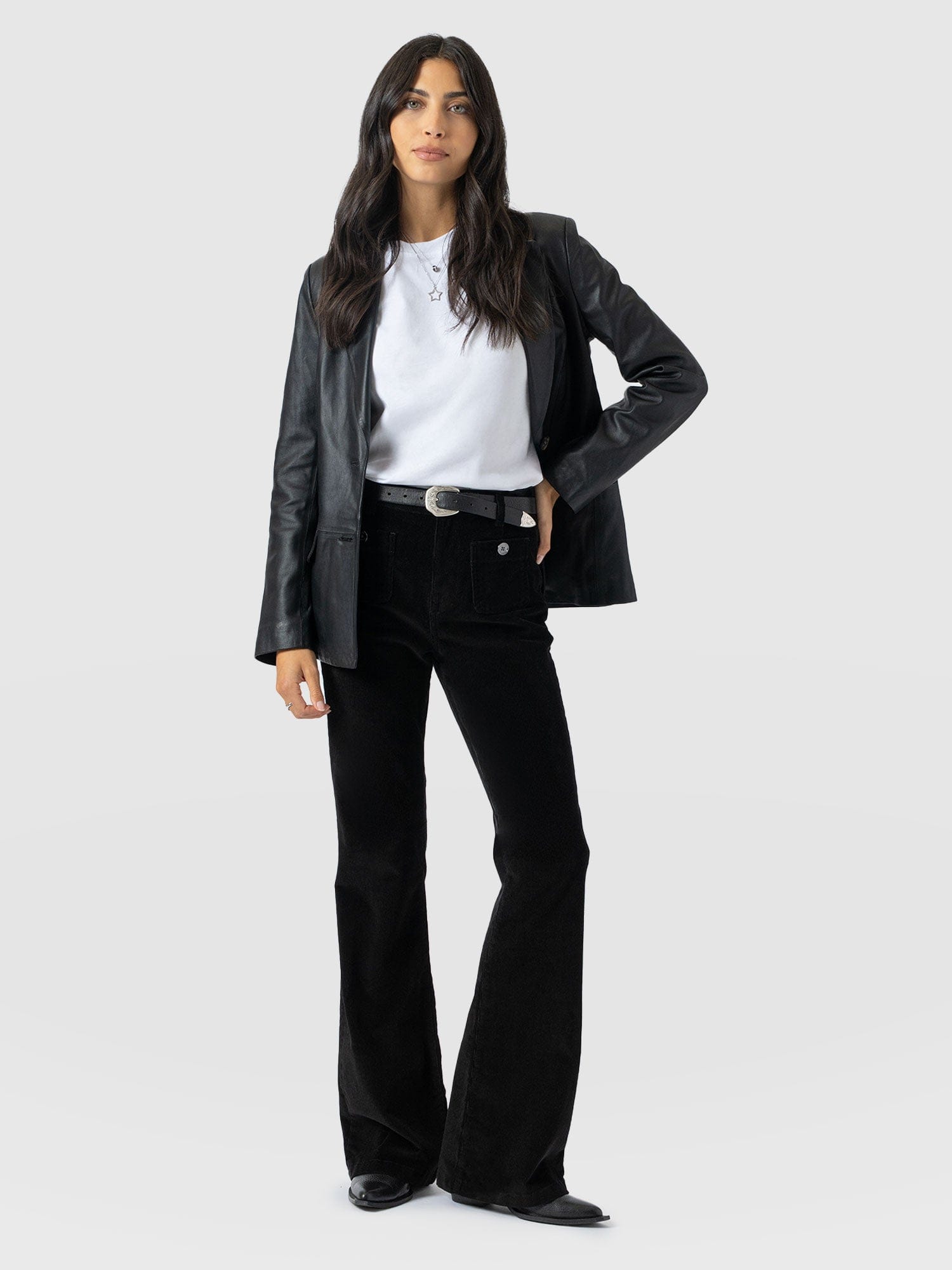 Bowie Flared Pant - Black Cord - Women's Pants | Saint + Sofia® USA