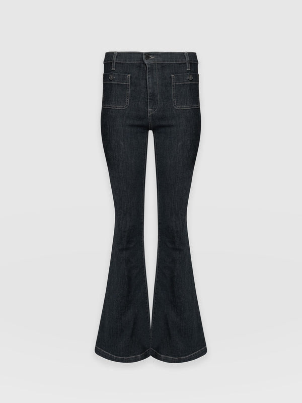 Bowie Stretch Flare Jeans Black - Women's Jeans | Saint + Sofia® US