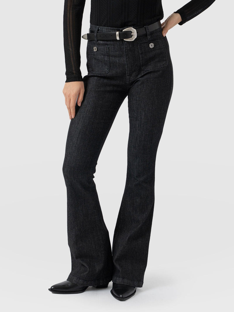 Bowie Stretch Flare Jeans Black - Women's Jeans | Saint + Sofia® US