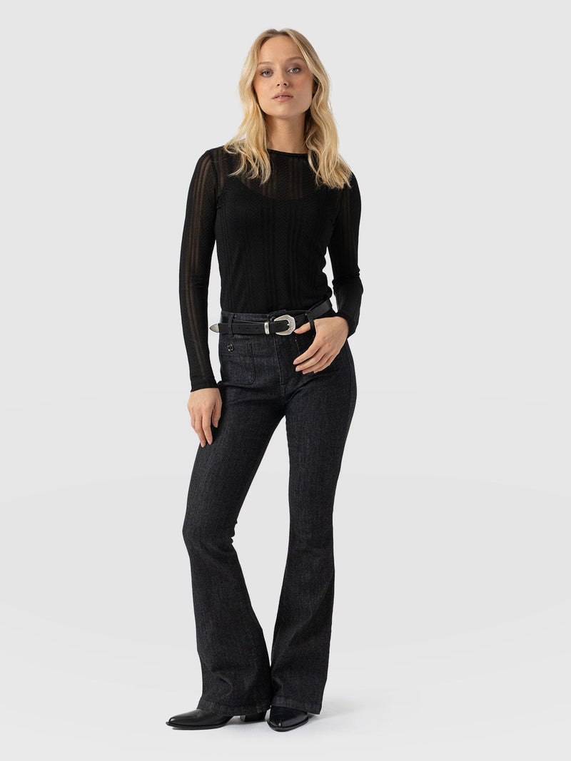 Bowie Stretch Flare Jeans Black - Women's Jeans | Saint + Sofia® US