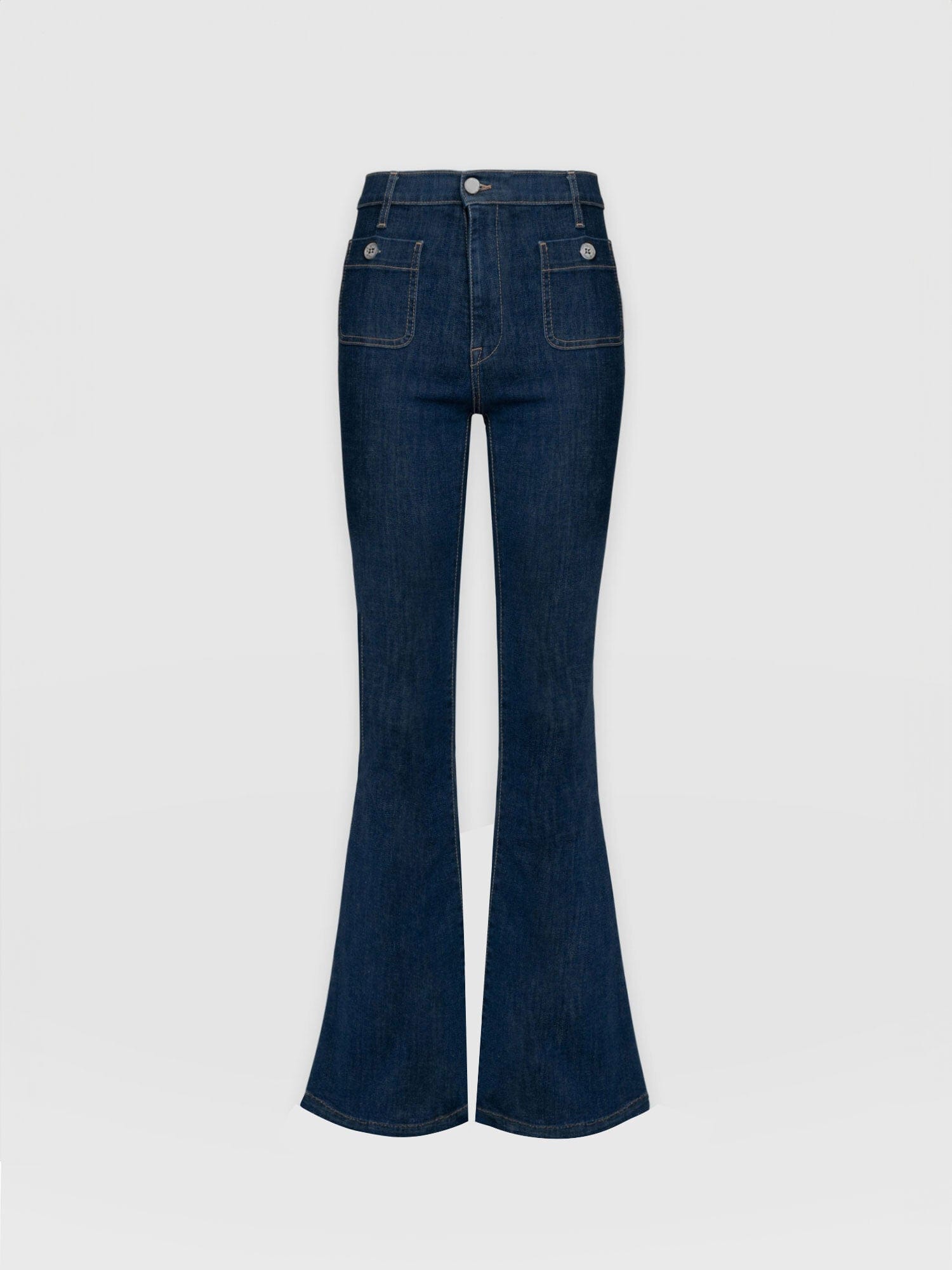 Bowie Stretch Flare Jeans Mid Blue - Women's Jeans | Saint + Sofia® US