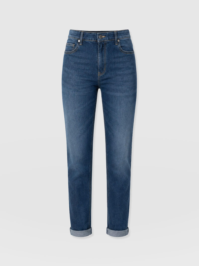 Boyfriend Jeans Mid Blue - Women's Jeans | Saint and Sofia® USA