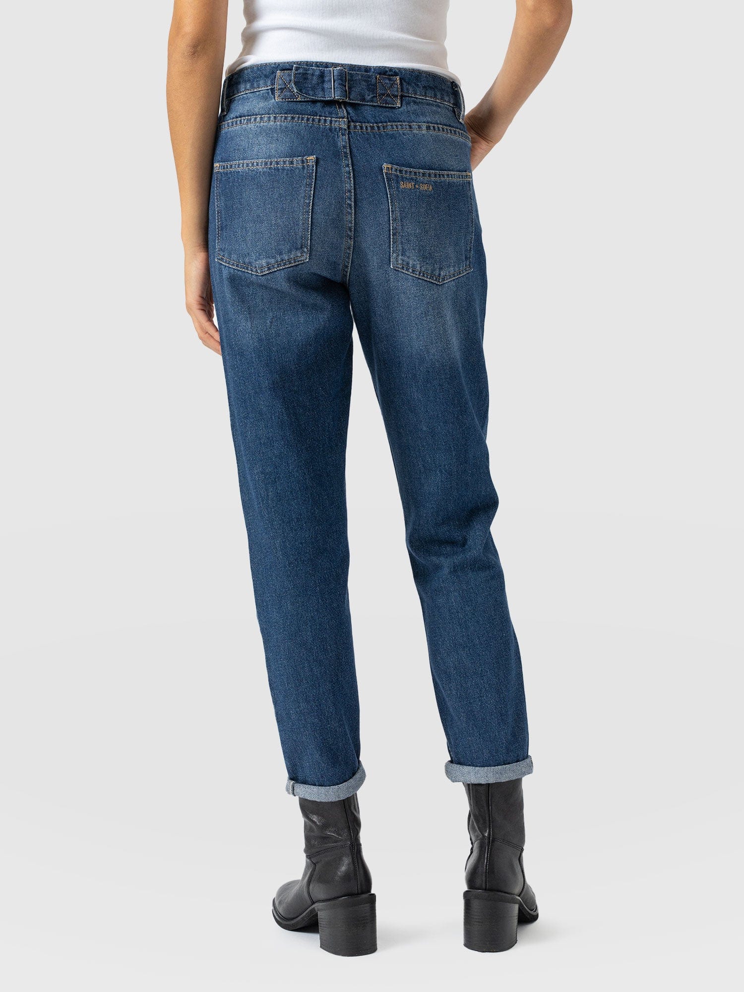 Boyfriend Jeans Mid Blue - Women's Jeans | Saint + Sofia® USA