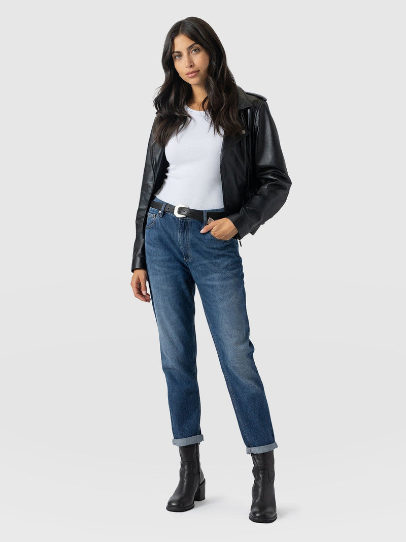 Boyfriend Jeans Mid Blue - Women's Jeans | Saint + Sofia® USA