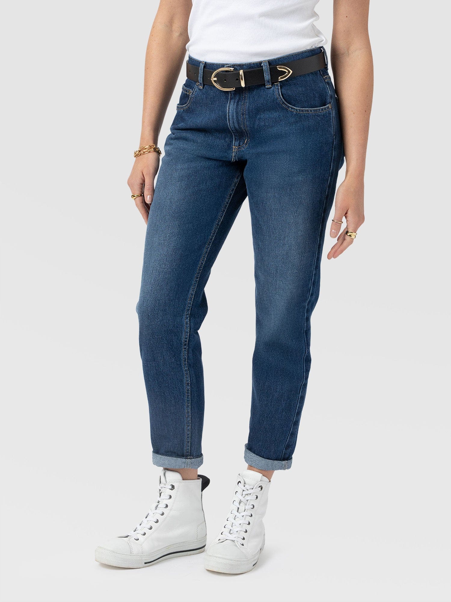 Boyfriend Jeans Mid Blue - Women's Jeans | Saint + Sofia® USA