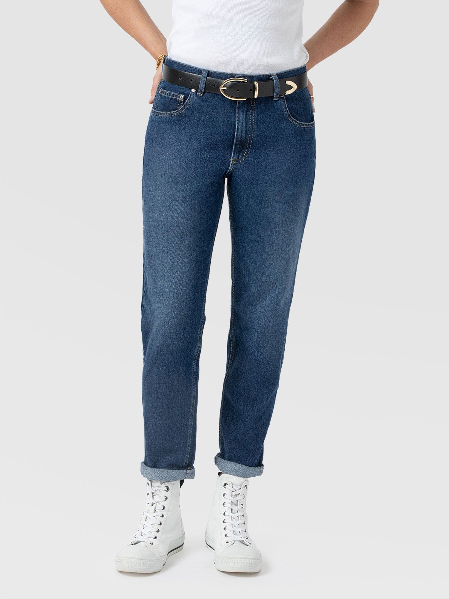 Boyfriend Jeans Mid Blue - Women's Jeans | Saint + Sofia® USA