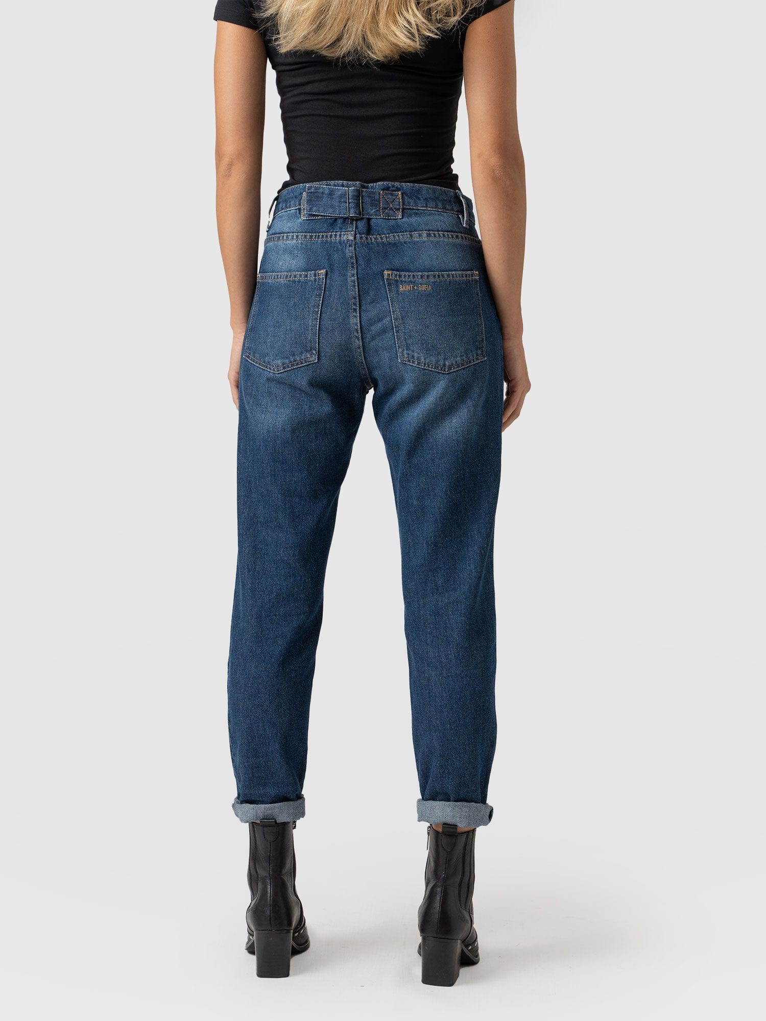 Boyfriend Jeans Mid Blue - Women's Jeans | Saint + Sofia® USA