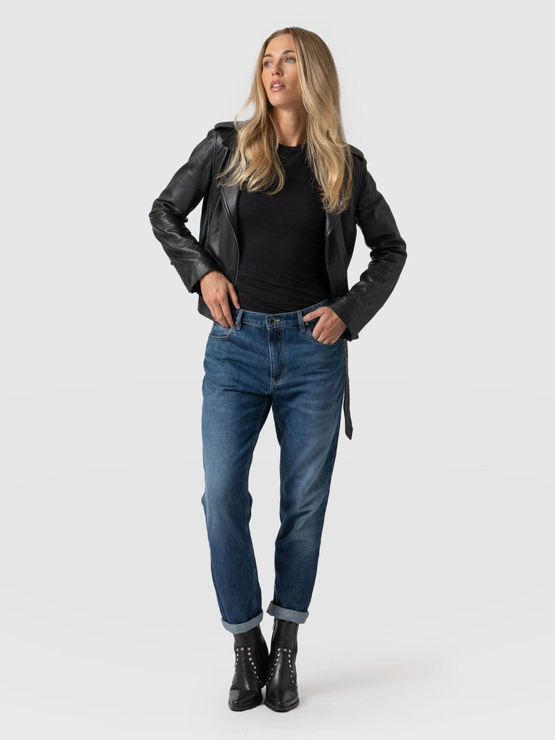 Boyfriend Jeans Mid Blue - Women's Jeans | Saint + Sofia® USA