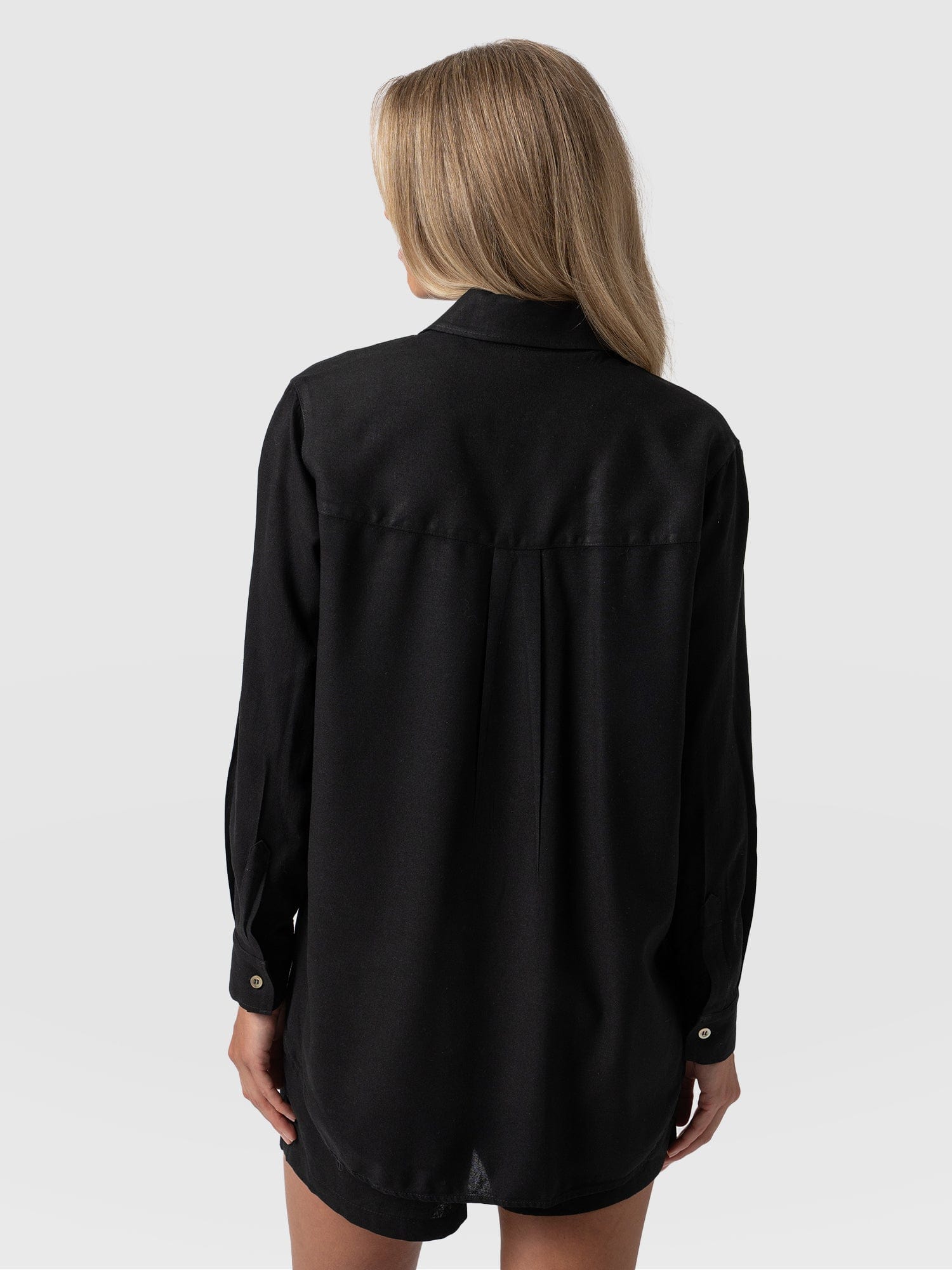 Boyfriend Shirt Black - Women's Linen Shirts | Saint + Sofia® USA