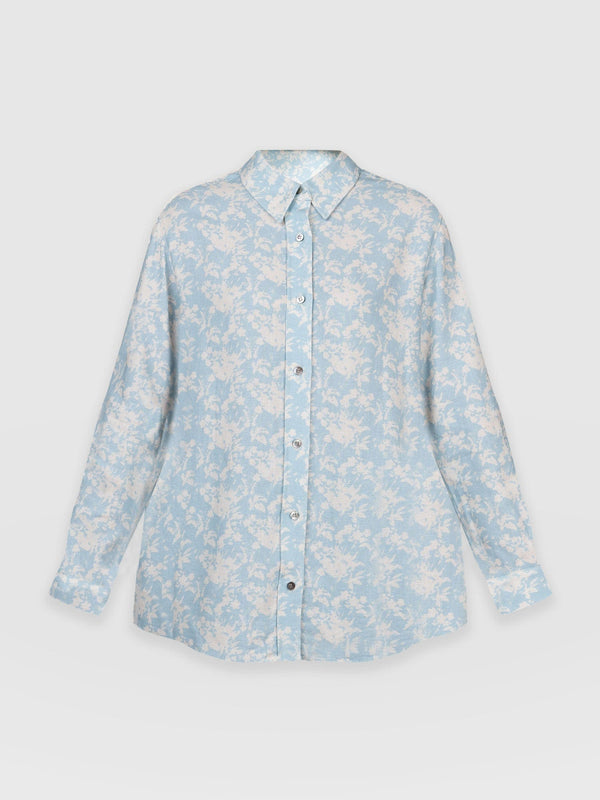 Boyfriend Shirt Blue Fleck - Women's Shirts | Saint + Sofia® UK