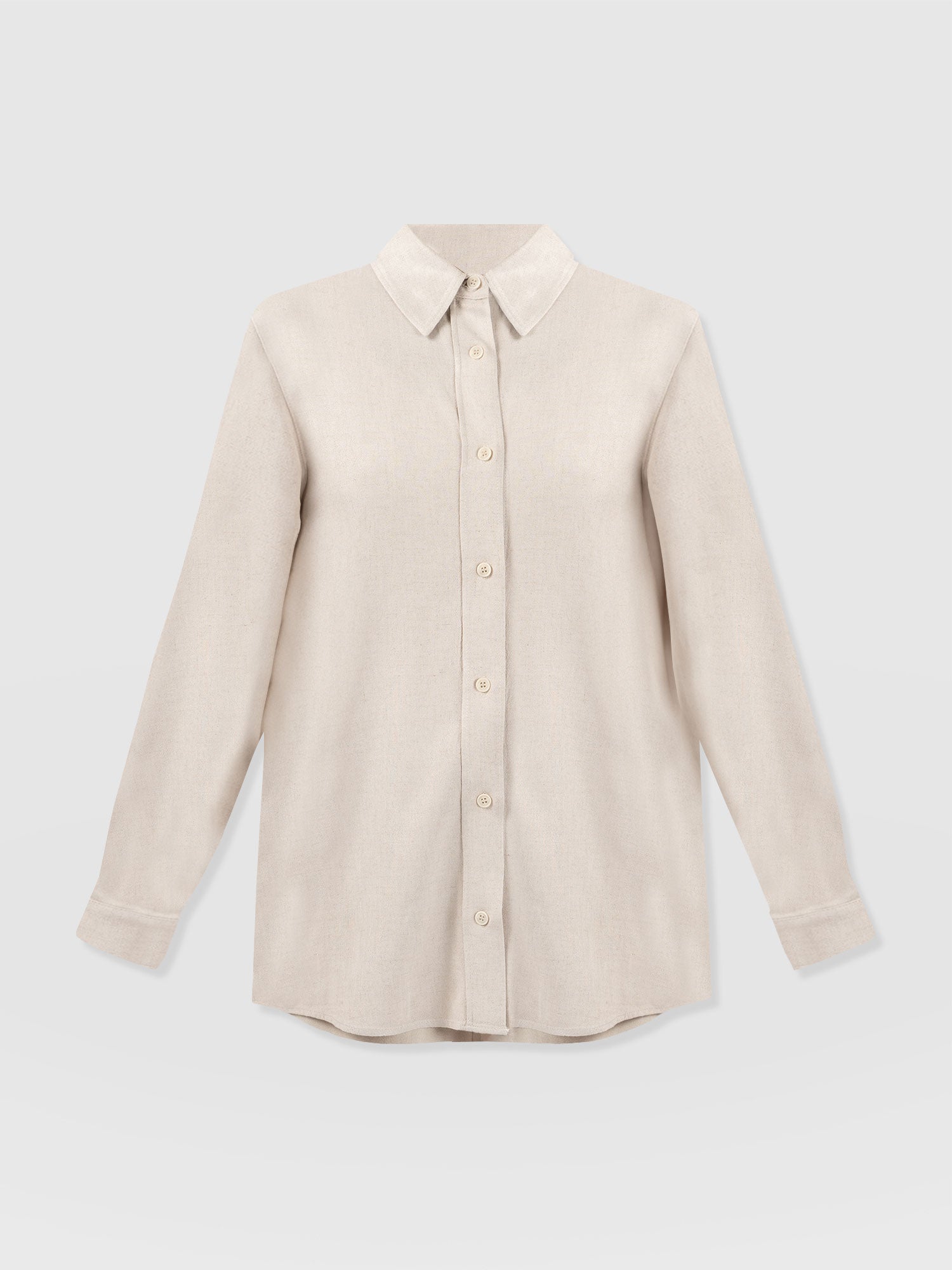 Boyfriend Shirt Oatmeal - Women's Linen Shirts | Saint + Sofia® USA