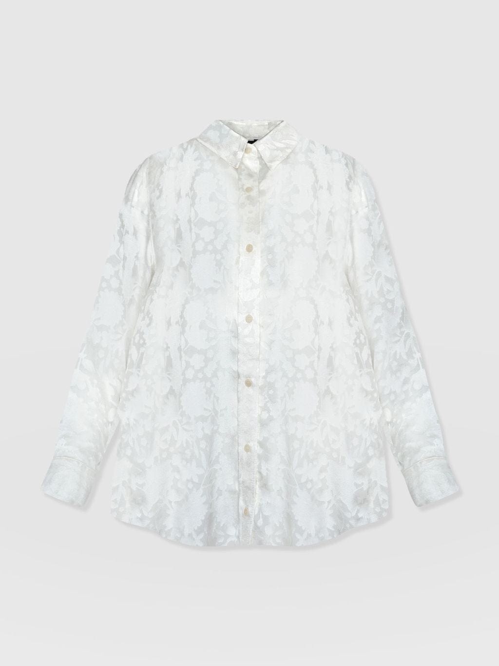 Boyfriend Shirt White Burnout - Women's Shirts | Saint + Sofia® USA