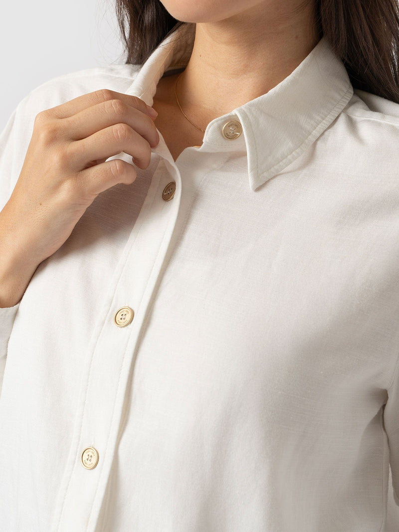 Boyfriend Shirt White - Women's Shirts | Saint + Sofia® USA