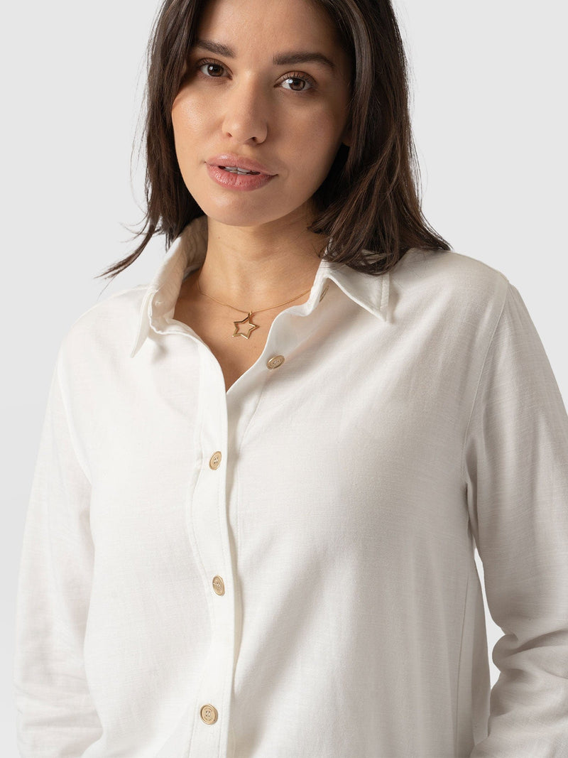 Boyfriend Shirt White - Women's Shirts | Saint + Sofia® USA