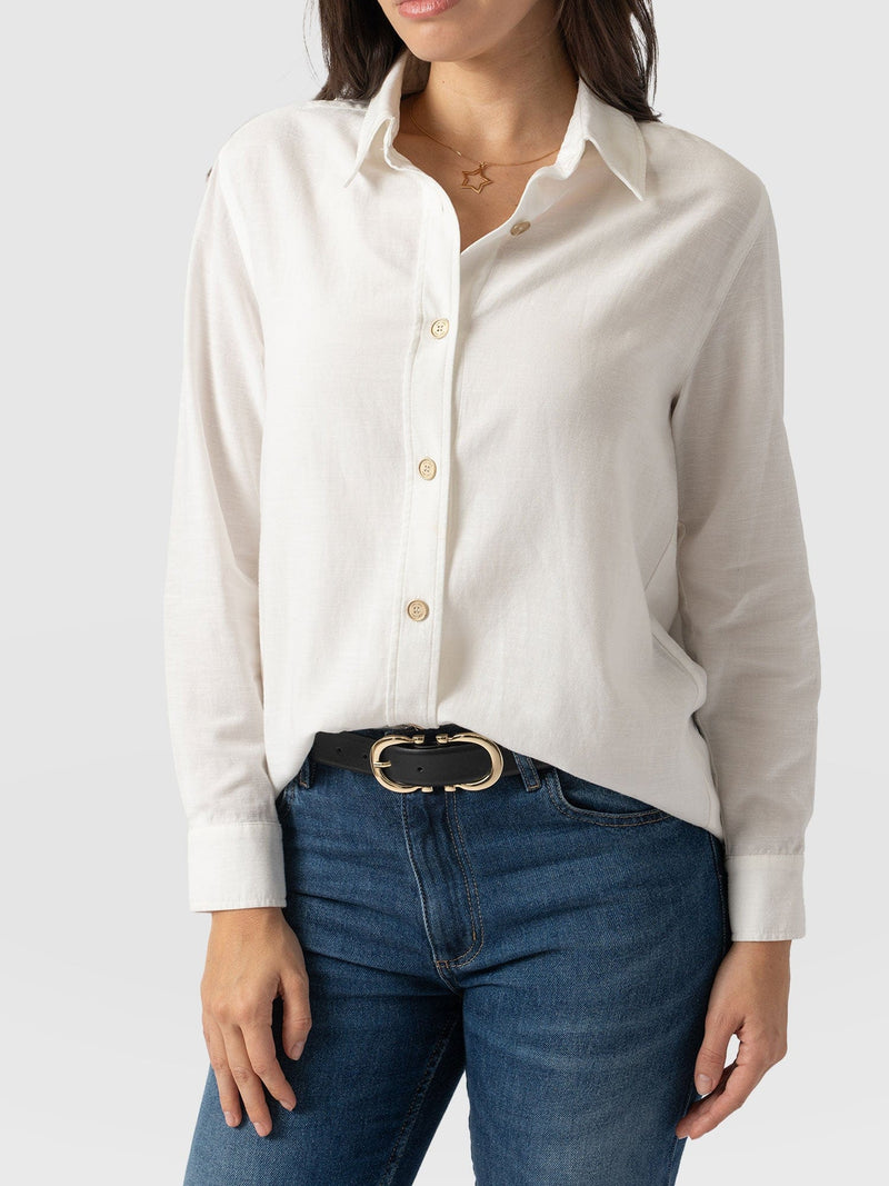 Boyfriend Shirt White - Women's Shirts | Saint + Sofia® USA