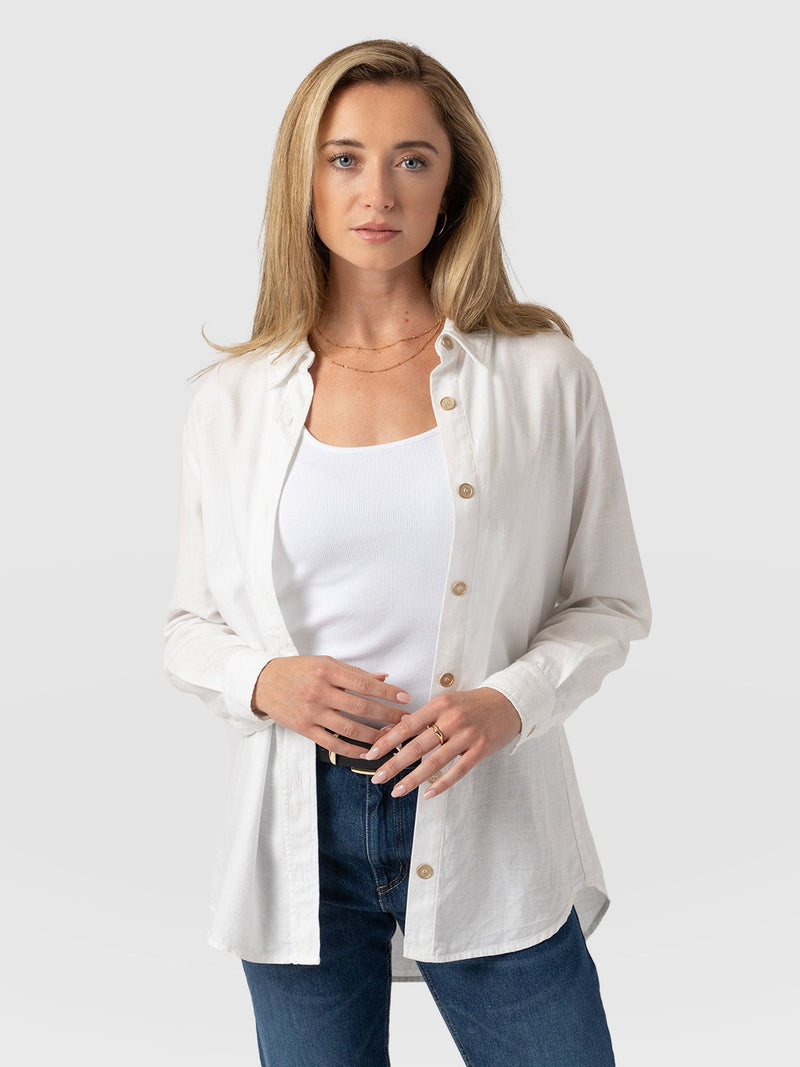 Boyfriend Shirt White - Women's Shirts | Saint + Sofia® USA