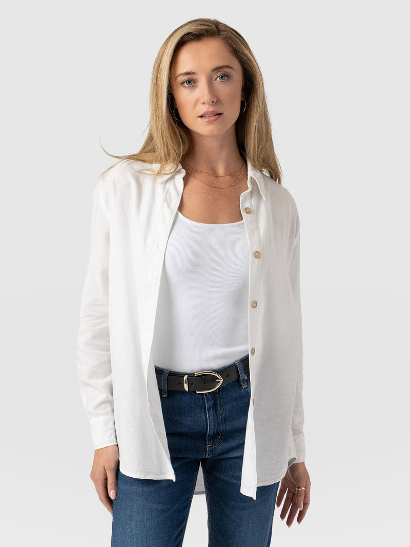 Boyfriend Shirt White - Women's Shirts | Saint + Sofia® USA