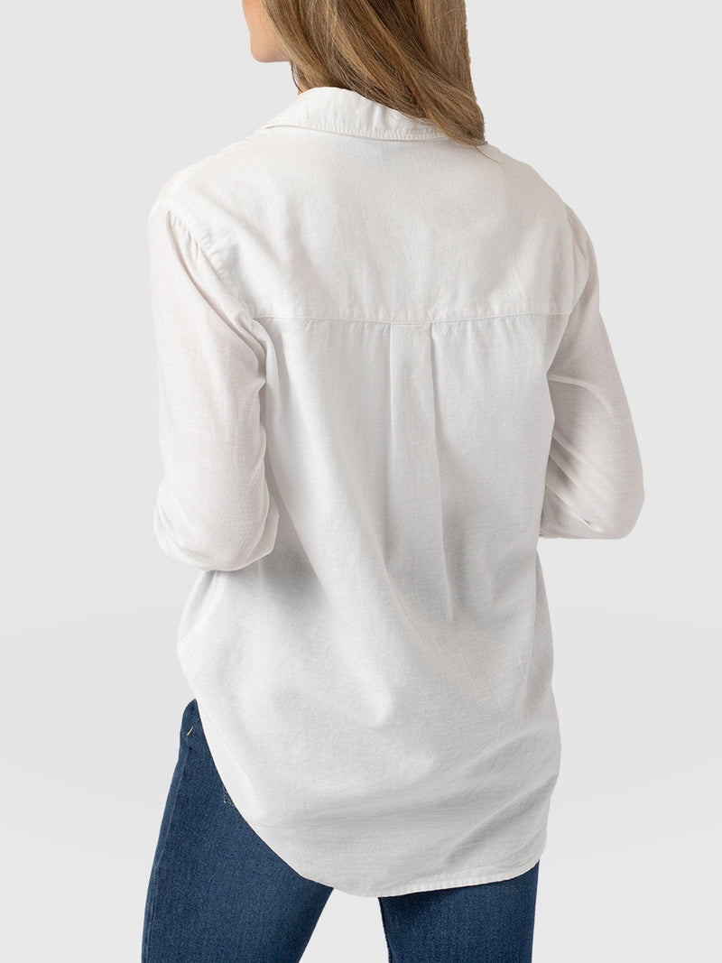 Boyfriend Shirt White - Women's Shirts | Saint + Sofia® USA