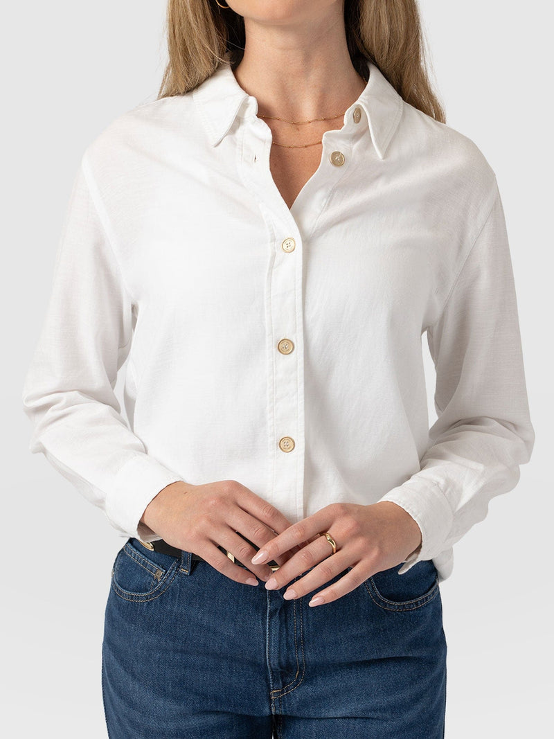 Boyfriend Shirt White - Women's Shirts | Saint + Sofia® USA