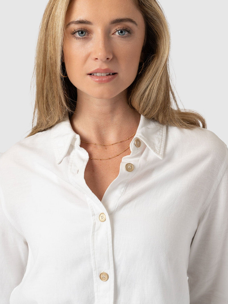 Boyfriend Shirt White - Women's Shirts | Saint + Sofia® USA