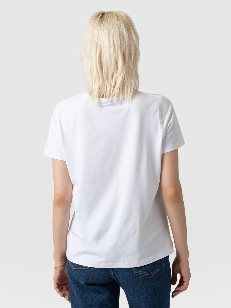 Boyfriend Tee White Skull - Women's T-Shirts | Saint + Sofia® USA