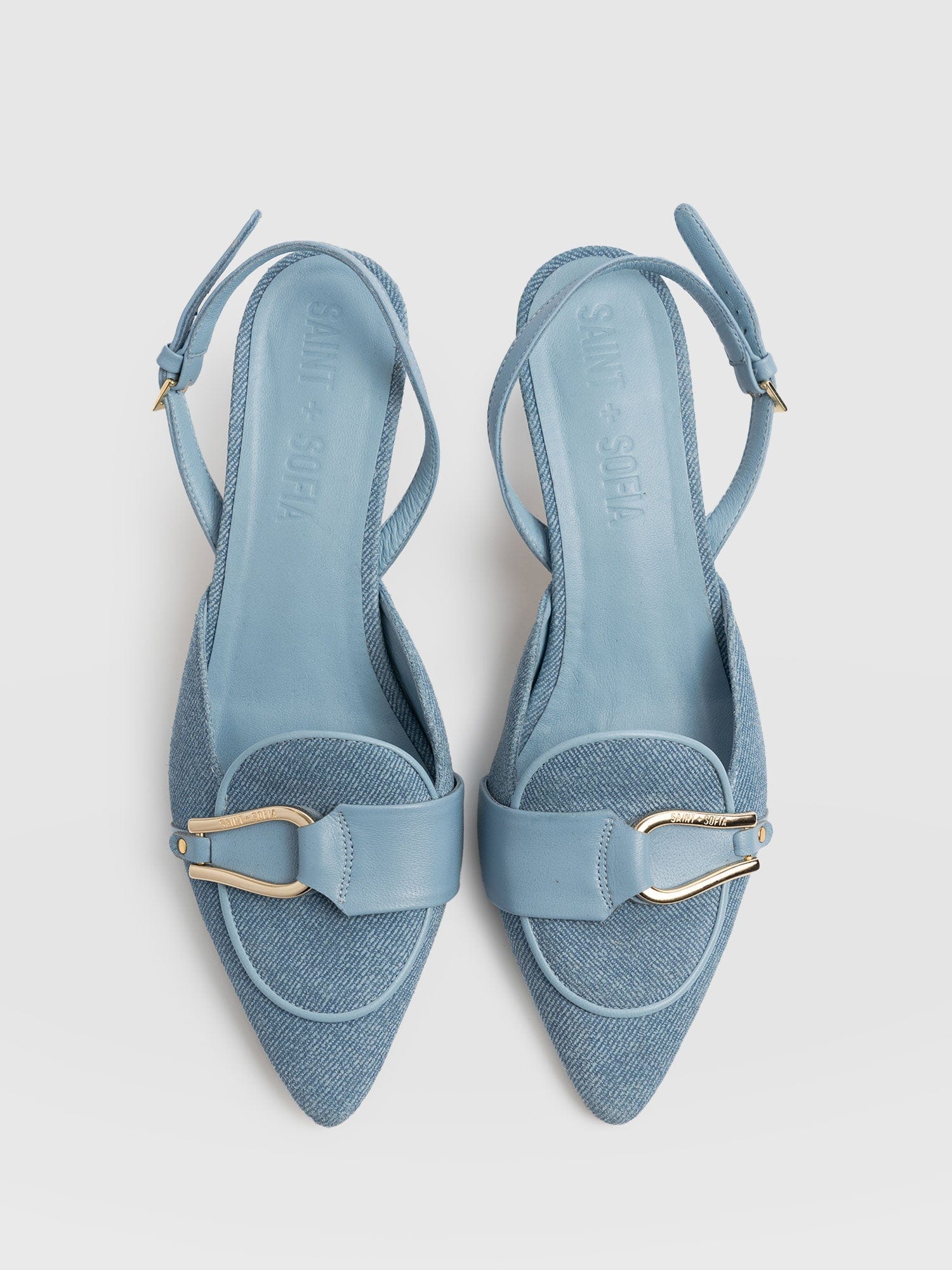 Bridget Sling Back Heels - Blue Denim - Women's Sandalss | Saint + Sofia® USA