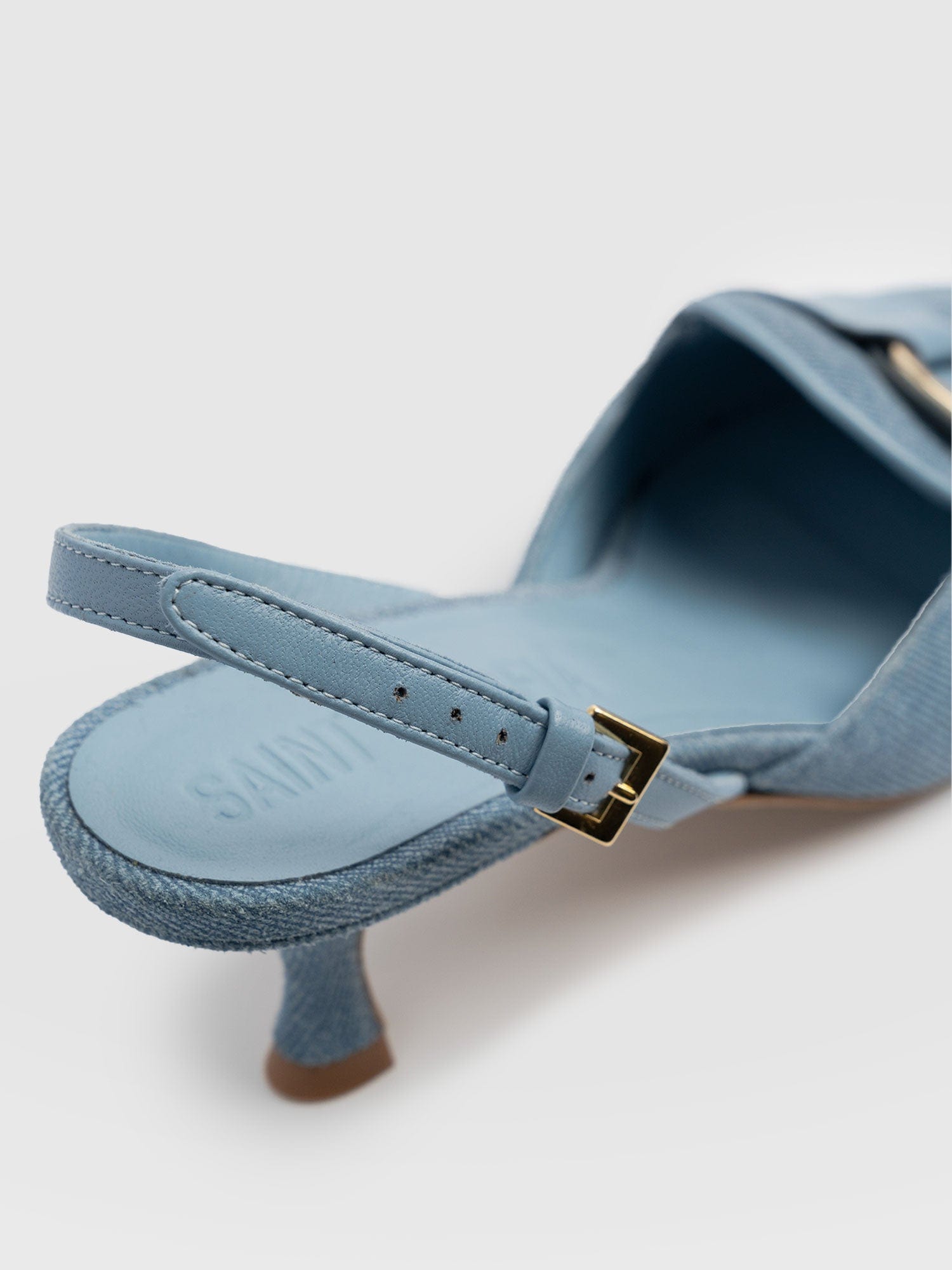 Bridget Sling Back Heels - Blue Denim - Women's Sandalss | Saint + Sofia® USA