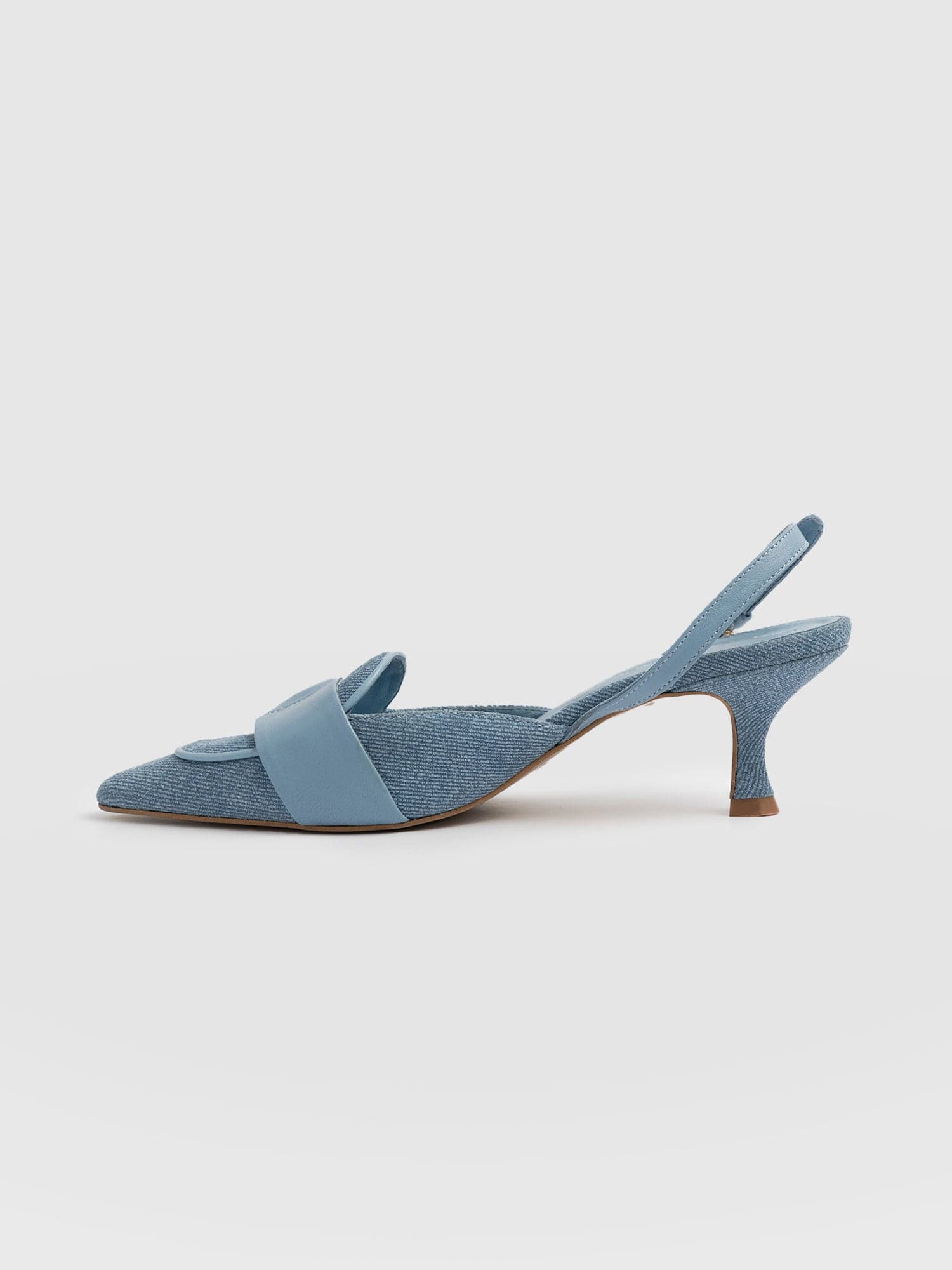 Bridget Sling Back Heels - Blue Denim - Women's Sandalss | Saint + Sofia® USA