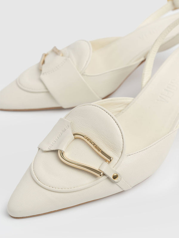 Bridget Sling Back Heels - Cream - Women's Sandalss | Saint + Sofia® USA