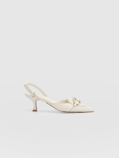 Bridget Sling Back Heels - Cream - Women's Sandalss | Saint + Sofia® USA